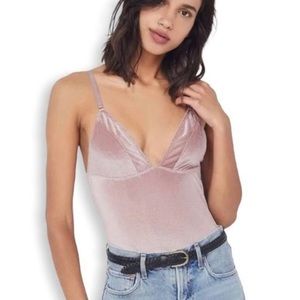 Urban Outfitters Velvet Pink Bodysuit